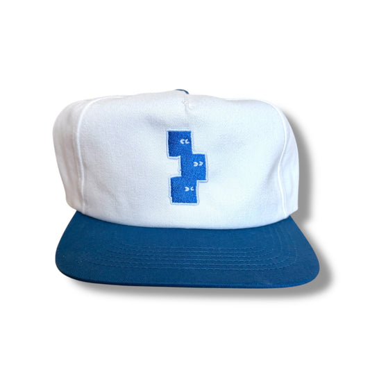 ROYAL BLUE AND CREAM 5 PANEL SNAPBACK HAT