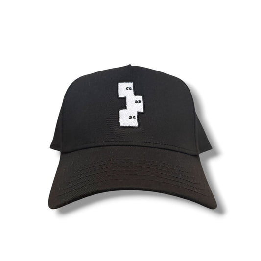 BLACK STRUCTURED FRAME SNAPBACK HAT