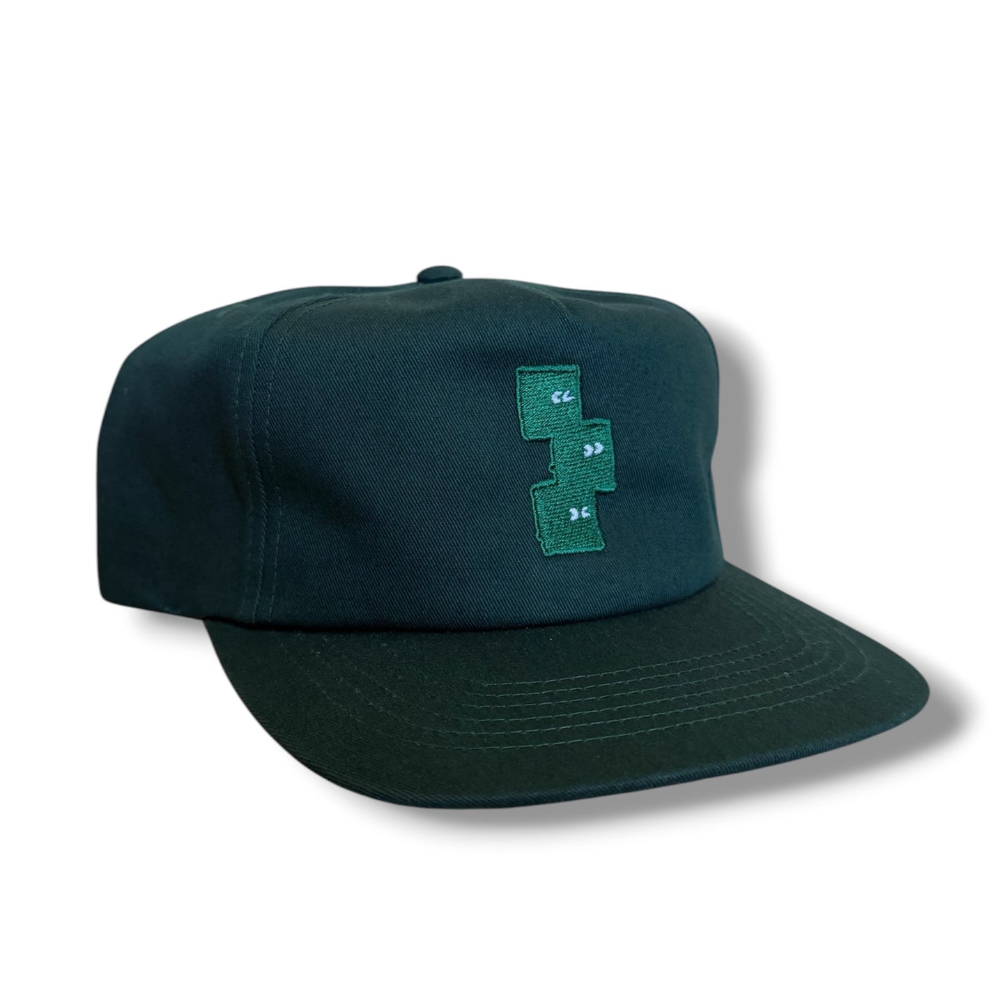 GREEN 5 PANEL SNAPBACK HAT