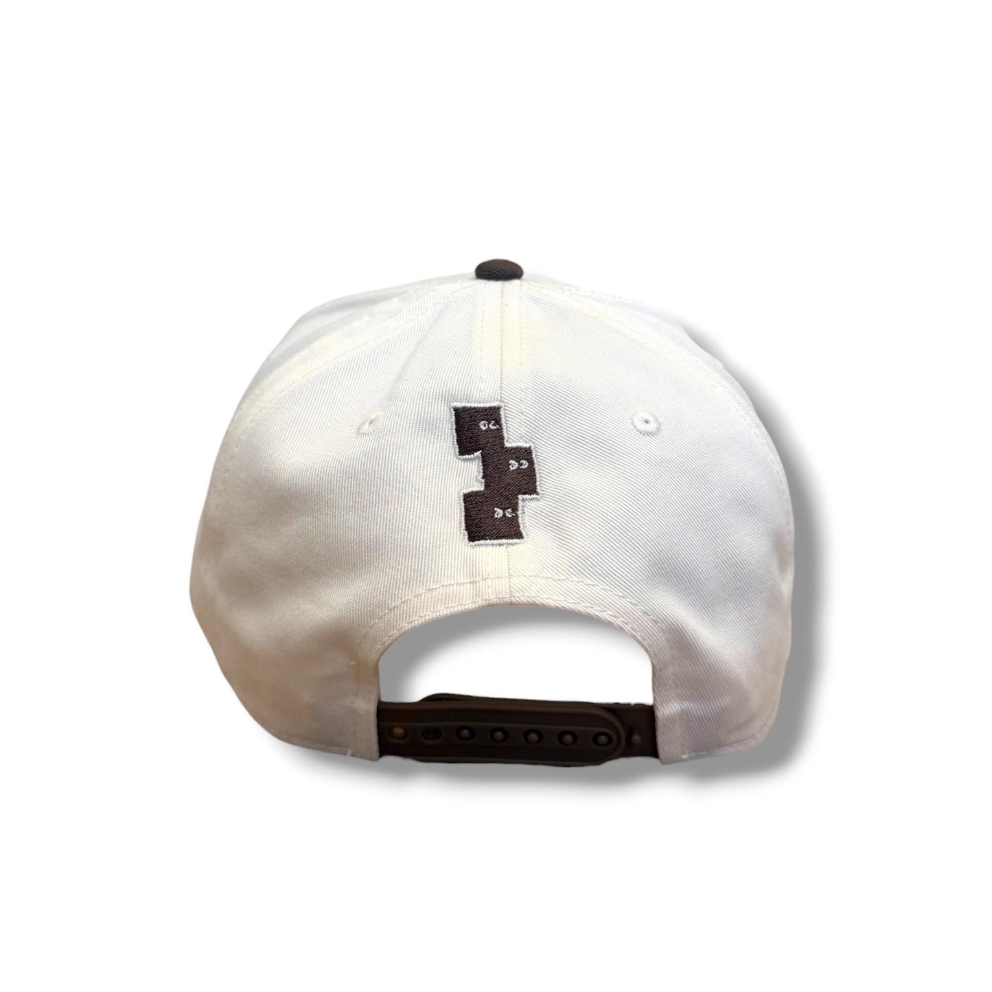 CREAM AND BROWN STRUCTURED FRAME SNAPBACK HAT