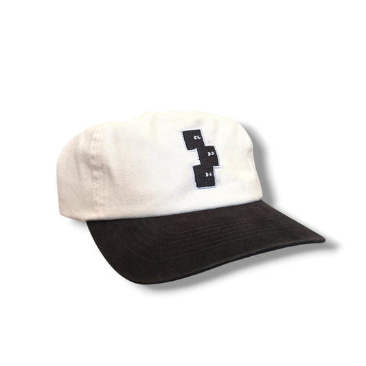 CREAM AND VINTAGE BLACK DAD HAT