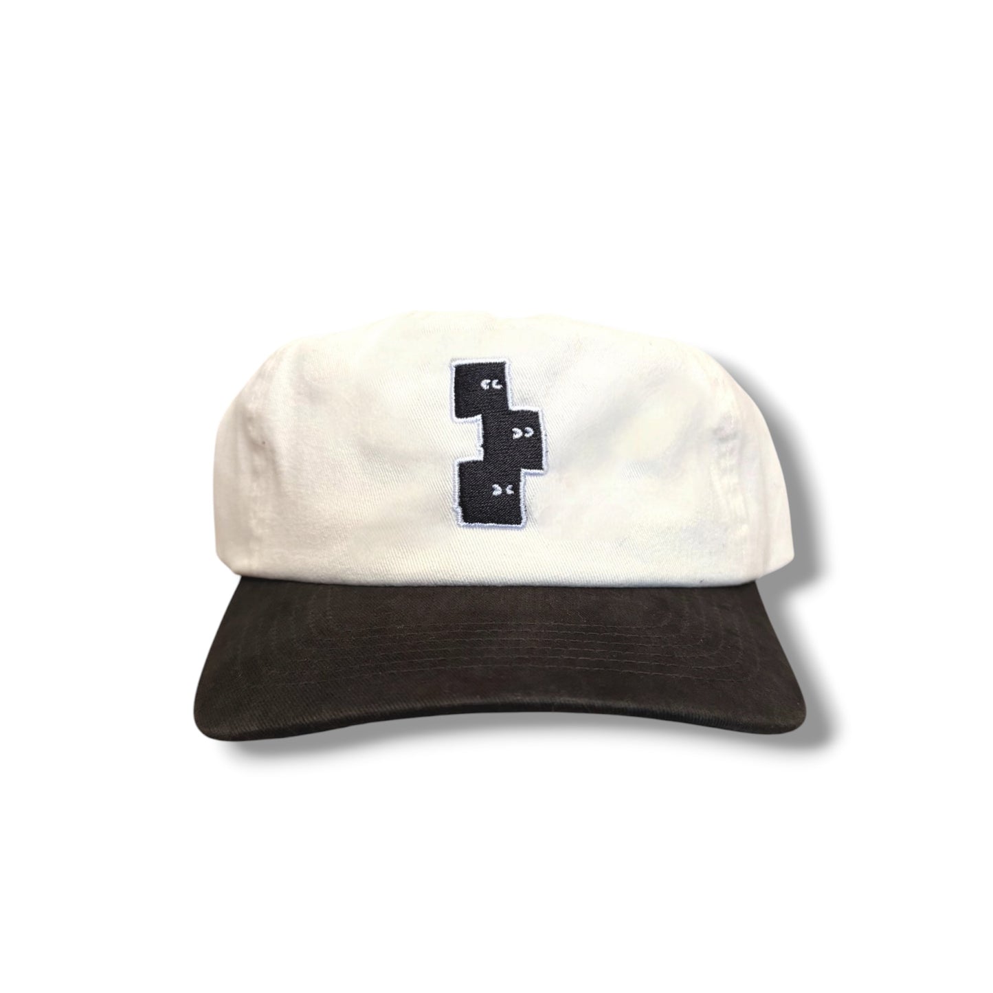 CREAM AND VINTAGE BLACK DAD HAT