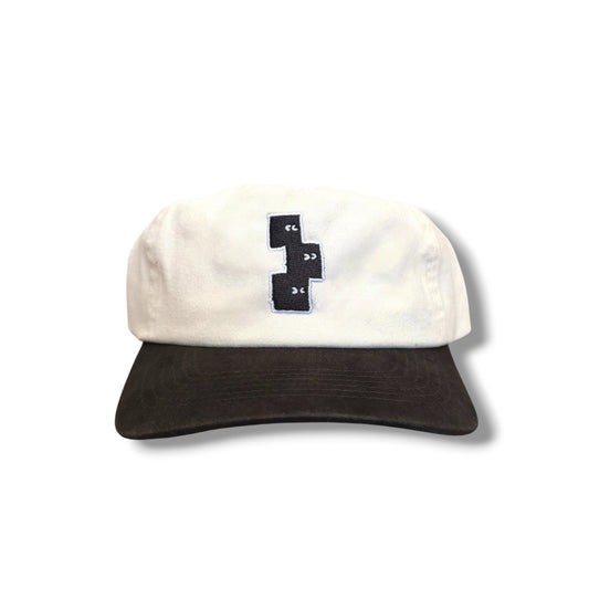 CREAM AND VINTAGE BLACK DAD HAT